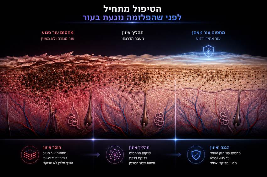 מחסום עור פגוע מול מחסום עור מאוזן לפני שהפלזמה נוגעת בעור