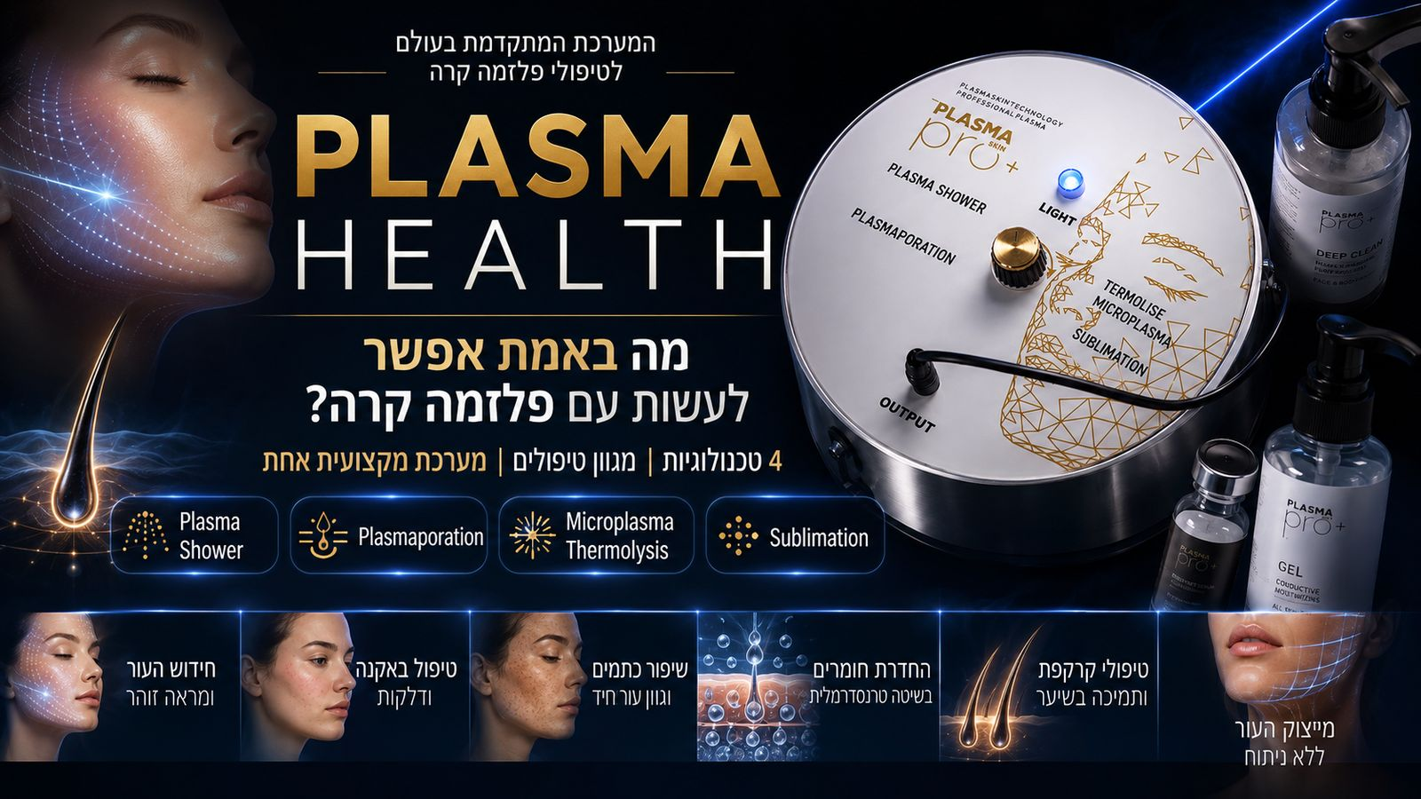 Plasma Health — המערכת המתקדמת בעולם לטיפולי פלזמה קרה