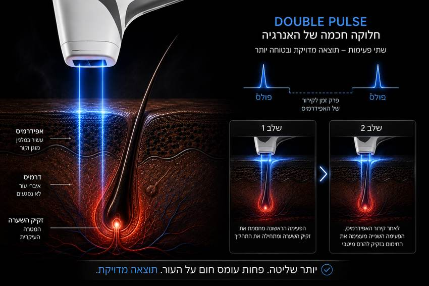 Double Pulse - חלוקת האנרגיה לשני פולסים עם זמן קירור ביניהם
