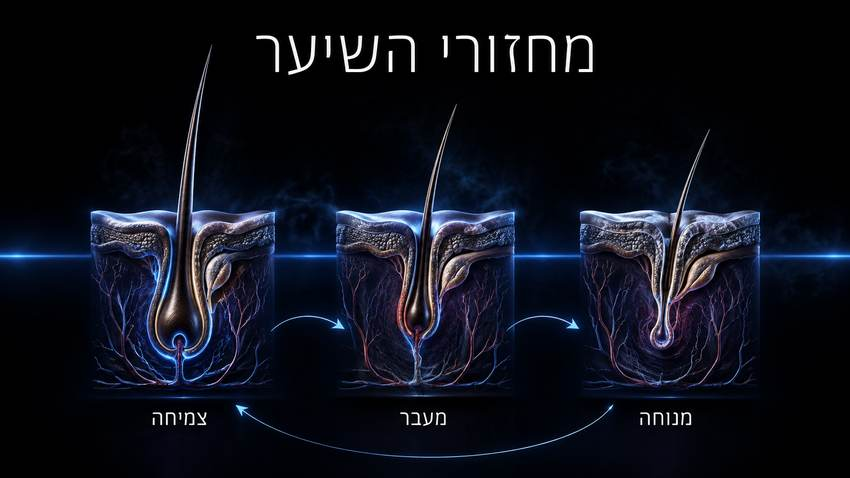 מחזורי השיער - צמיחה מעבר מנוחה ותזמון הטיפול בלייזר