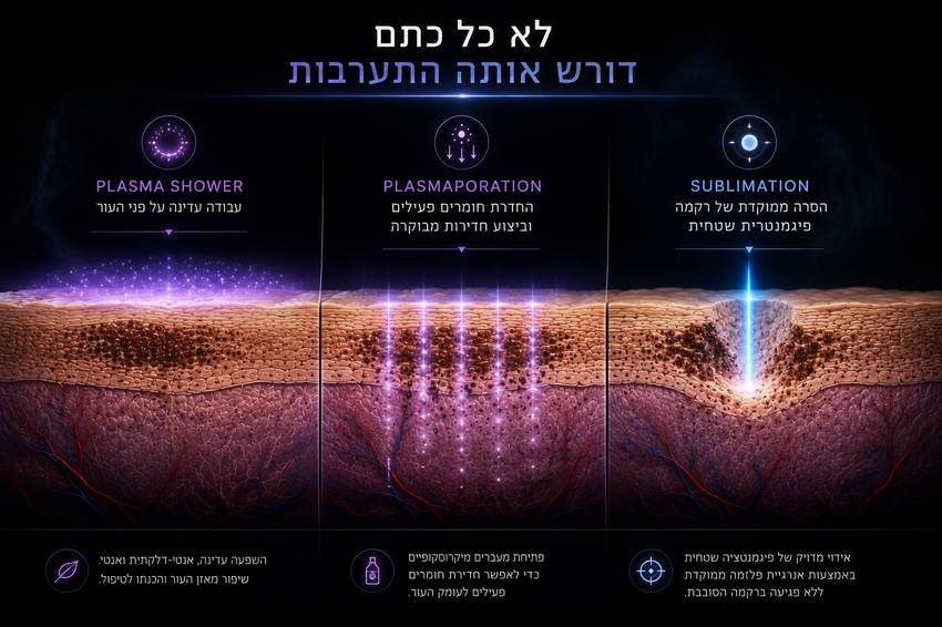 שלושה מצבי פלזמה - Plasma Shower Plasmaporation Sublimation