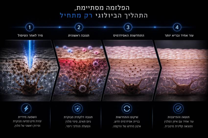 ארבעה שלבים ביולוגיים מהטיפול ועד עור אחיד ובריא יותר
